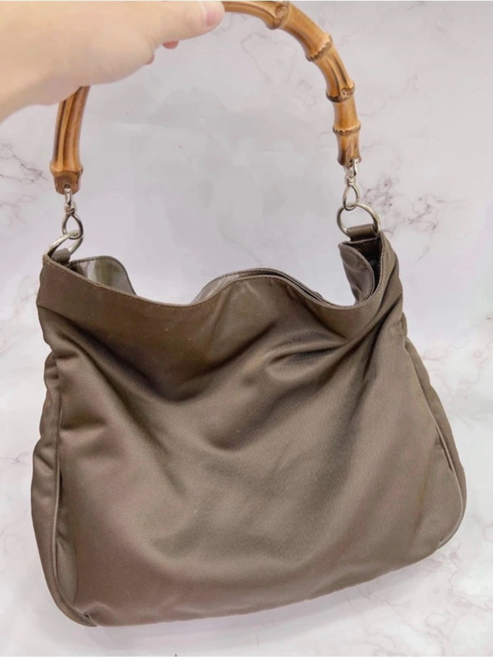 Brown Gucci Bamboo-Handle Shoulder Bag